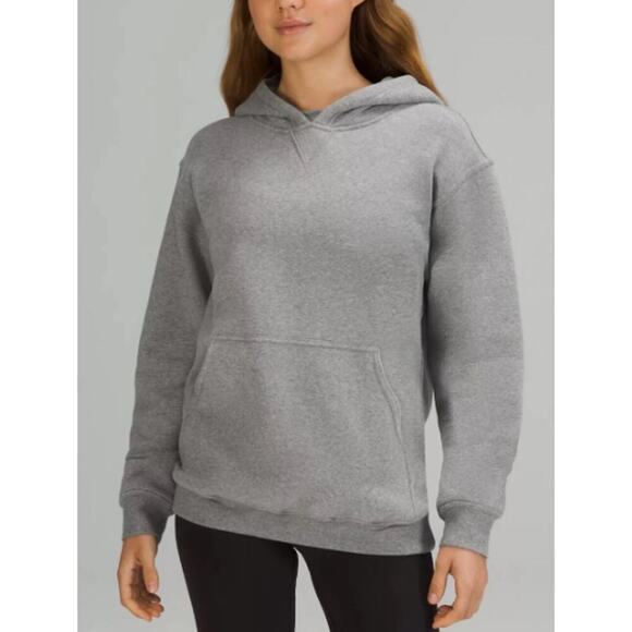 Lululemon All Yours Hoodie Sweatshirt Pullover Fleece Heathered Gray Size 12 - Picture 1 of 13